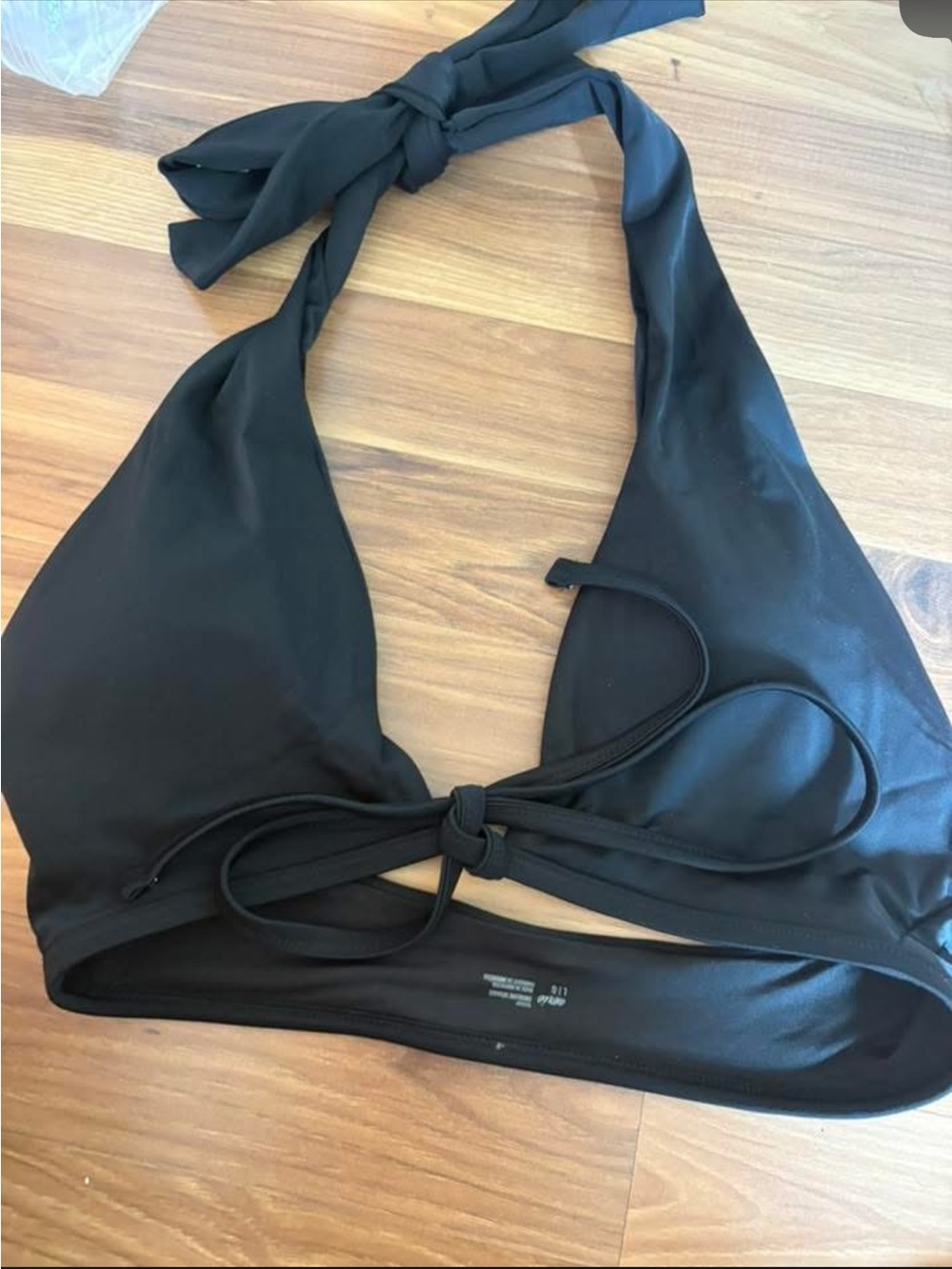 aerie Black Halter Bikini Top